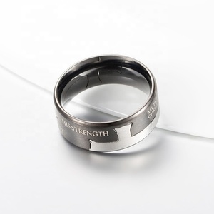 <span class=keywords><strong>Philippians</strong></span> Bague pour homme Christian Custom Gravé Croix Brossé Anneaux de Polissage Acier Inoxydable 316L Géométrique 5 Pcs Noir, or - Product Image 4