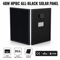Promo Panas Modul Surya PV Kaca Monokristalin Kelas A HPBC N-Type Half Cut Cell 40W Full Black Custom