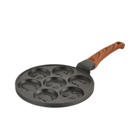 JEETEE OEM Poêle à crêpes et gaufres antiadhésive 7 trous 27 cm, idéale pour le petit-déjeuner, les biscuits, les omelettes et les œufs frits – Nouveauté très demandée