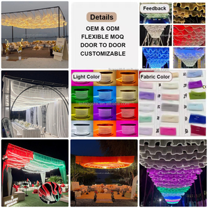 ไฟประดับเพดานโรงแรมงานแต่งงานสุดหรู พร้อมแถบไฟ LED ผ้าม่านโปร่งแสง ปรับแต่งขนาดและสีได้ - Product Image 2