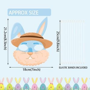 Máscaras de Papel de Pascua, Diseño de Animales de Dibujos Animados, Conejo, Pollo, Oveja, Decoración de Fiesta, Cubre Rostros - Product Image 4
