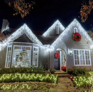 Guirlandes lumineuses LED avec 8 modes IP44 pour Noël, mariage, fête, famille, rideau, lumières en forme de glaçons - Product Image 3