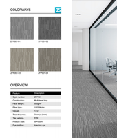 Dalles de moquette résistantes aux taches 66x66 avec support en PVC, amorties, non toxiques, écologiques, dalles de sol modulaires pour bureau