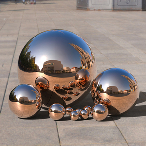 201 Rose Gold Stainless Steel Floating Bola Espelho Jardim Ornamentos Atacado Decorativa Metal Ball para Cross-Border