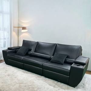 أريكة كهربائية من الجلد الطبيعي مقطعية على شكل أريكة مستقيمة قابلة للتمديد من 3 مقاعد أنيقة للعيش - Product Image 5