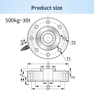 โหลดเซลล์แบบ Spoke-Type ของ American Transcell รุ่น Ptst/200กก./500กก./1ตัน/2.5ตัน/5ตัน - Product Image 2