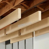 Dalles acoustiques suspendues en laine de verre, dalles de plafond acoustiques verticales, toutes couleurs, aspect bois