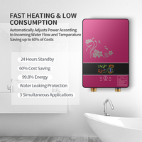 Chauffe-eau électrique instantané sans réservoir 220-240V 3500W avec affichage numérique mural pour salle de bain et douche, chauffage rapide