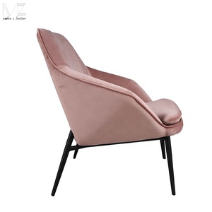 Hotel moderno <span class=keywords><strong>muebles</strong></span> de ocio cómodo rosa de tela de terciopelo Silla de acento - Product Image 3