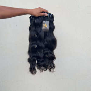 Precio al por mayor para cutícula alineada Mink Raw sin procesar Virgen Indian Temple Hair Extensions Natural Extensiones de cabello humano - Product Image 2