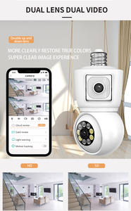 ICSEE double lentille E27 lampe <span class=keywords><strong>ampoule</strong></span> WIFI PTZ sans fil lumière LED caméra 4MP 6MP mouvement alarme sécurité maison caméra intelligente 360 degrés - Product Image 5