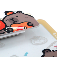 Tableau A4 de bureau en acrylique de dessin animé personnalisé, tableau d'écriture en plastique transparent Capybara mignon pour étudiants avec classeur