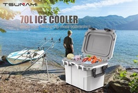 Glacière de coffre à glace en plastique Cooler-70qt personnalisé de soutien OEM pour la randonnée Glacière de coffre à glace Glacière de camping en plein air