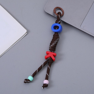 Handmade Braided Rope <b>Keychain</b> Colorful Beaded Bag Charm Cute Woven Key Ring Backpack Pendant Decorative Key Chain - Product Image 4