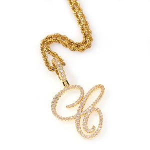 Colgante Personalizado con Nombre en Cursiva, con Diamantes, Chapado en Oro, Letra Inicial, Collar Plateado en Oro y Plata, Personalizado - Product Image 3