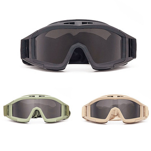 Gafas tácticas CS, gafas de tiro para fanáticos, gafas antiimpacto a prueba de explosiones, Juego de 3 lentes, gafas para motocicleta - Product Image 1