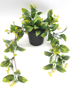 Planta Artificial Colgante en Maceta, Follaje Artificial con Capullos de Flores para Decoración de Interiores, Hogar y Oficina, Múltiples Colores - Product Image 2