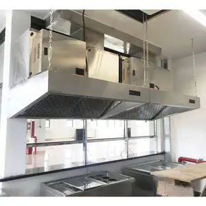 RUITAI Commercial Kitchen Smoke Exhaust Extractor Hood Stainless Steel Hood With Electrostatic Filter Oil Fume Purifier