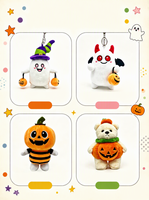 Ours en peluche et citrouille d'Halloween, jouet en peluche doux, animal en peluche, poupée en peluche, décoration de fête pour enfants, cadeaux d'anniversaire