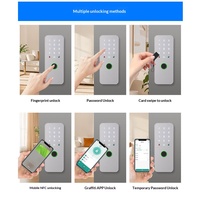 Serrure de porte intelligente invisible sans clé WAFU avec télécommande à code, en alliage de zinc, ignifuge, pour entrée multi-portes, design anti-graffiti