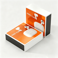 Boîtes cadeaux personnalisées en carton avec couvercle rabattable, emballage de vente au détail, logo imprimé en orange, finition mate lisse, pour écouteurs