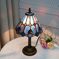 Lampe de table style Art déco moderne, petite lampe de chevet en verre teinté, style mi-siècle, antique