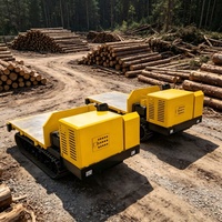 5T Flachplattform-Raupenkipper Holz- und Brennholztransporter Geländegängiges Raupentransportfahrzeug für Berge und Wälder
