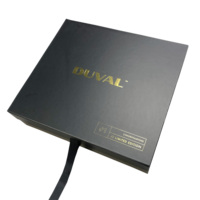 Boîte cadeau magnétique rigide noire personnalisée avec ruban satiné et logo en feuille d'or, boîte de style livre, boîte en carton OEM