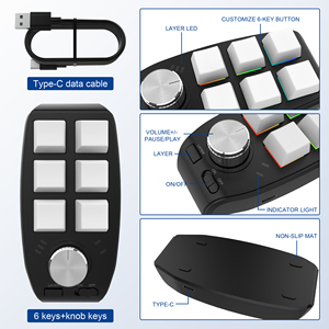 Teclado Personalizable con Macros para Oficina, Copiar y Pegar, Dibujo en PS, Control <span class=keywords><strong>de</strong></span> Audio en PC, Ajuste <span class=keywords><strong>de</strong></span> Volumen para Esports, Teclado para Trading <span class=keywords><strong>de</strong></span> Acciones - Product Image 5