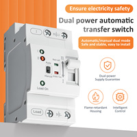 Commutateur de transfert automatique à double alimentation 63AE/2P 2 pôles 63A AC 230V ATS pour système photovoltaïque et générateur PC