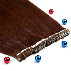 New Chất lượng cao dải dài phần mở rộng tóc băng Remy con người tự nhiên vô hình đôi rút ra thẳng xử lý hóa học không có - Product Image 5