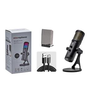 Kit de micrófono de condensador para estudio de grabación, equipo completo de grabación de Podcast para ordenador de escritorio, con cable RGB de USB-C - Product Image 1