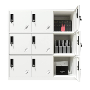 Casiers de rangement extensibles en acier blanc à 9 portes – Meubles métalliques modernes pour la maison, le bureau et la chambre - Product Image 1