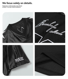 Maillots de football américain sublimés en mesh, coupe ample, entièrement personnalisables, broderie, style rétro - Product Image 3