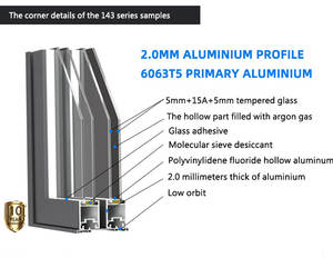 QIGUANG NFRC résidentiel résistant aux ouragans isolé rupture thermique cadre mince en alliage d'aluminium Double vitrage verre trempé - Product Image 4