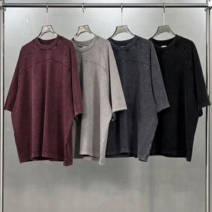 Camiseta de Algodón Grueso con Bordado Extra Grande, Lisa, de Tela Suave, 100% Algodón, Unisex, Transpirable, para Logotipo de Empresa - Product Image 5