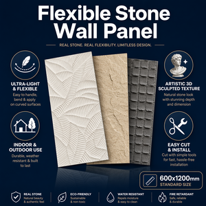 Panel de Pared de Piedra Flexible, Ligero y Resistente a las Manchas con Patrones Geométricos y Orgánicos Minimalistas <span class=keywords><strong>para</strong></span> Renovación y Decoración de Paredes - Product Image 1