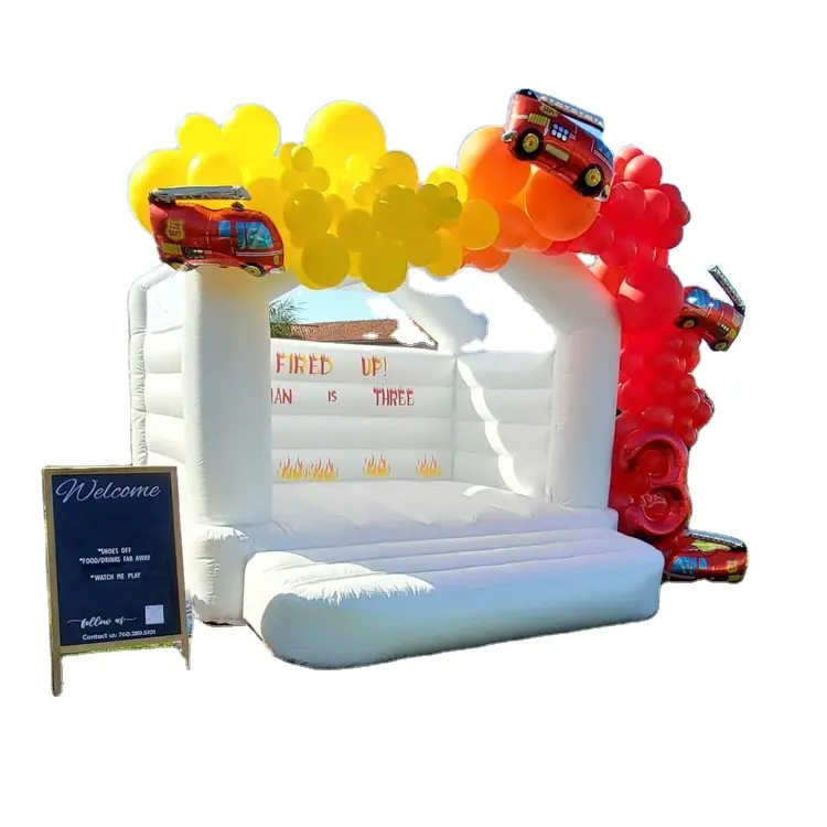 Pure White PVC Elastic Kids Bouncer castle Inflatable Trampolines Inflatable Bouncy House