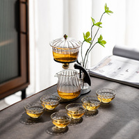 Ensemble de théière en verre borosilicate semi-automatique créatif pour la rentrée scolaire usage domestique Infuseur à thé pour homme paresseux