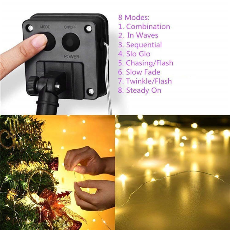 Outdoor Waterproof Rope High Output Wedding Christmas Solar Panel LED String Light · image 4