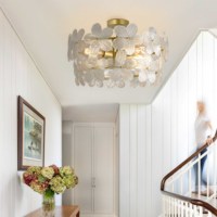 Skyacm Design industriel 2025 nouveau verre fleur plafonnier salon chambre plafonnier