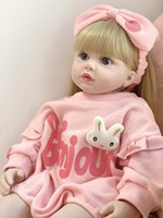 Poupée Reborn de 60cm en caoutchouc souple pour bébé, jouet pour fille, princesse, cadeau d'anniversaire, émail doux et mignon