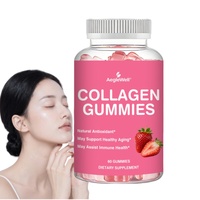 AegleWell OEM Gummies au Collagène Fraise Antioxydant Naturel Soutien Peau Ongles Cheveux Soutien Immunitaire Vieillissement Sain Adulte GMP
