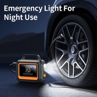 NCFKOS PT213 Démarreur de batterie et compresseur d'air 12V pour véhicules, gonfleur de pneus 150 PSI, gonfleur de paddle board, batterie externe 10000 mAh, lampe de poche