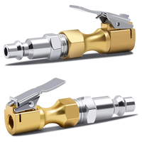 Mandrin à air verrouillable en laiton à flux ouvert, personnalisable par OEM, 2 pièces, avec clip, mandrin de pneu électrique pour véhicules