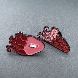 Muestra libre <span class=keywords><strong>de</strong></span> Metal, corazón negro órgano Placa <span class=keywords><strong>de</strong></span> diseño barato broches y alfileres <span class=keywords><strong>de</strong></span> - Product Image 4