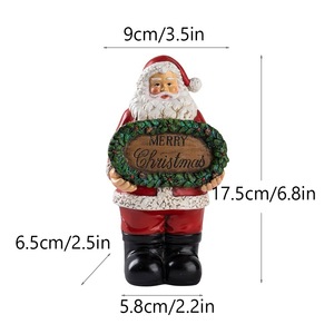 Statuetta Vintage di Babbo <span class=keywords><strong>Natale</strong></span> in Resina - Decorazione Natalizia per la Casa con Scritta 'Merry Christmas' - Product Image 2