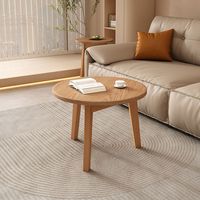 Table basse ronde moderne en bois massif nordique durable pour salon, table d'appoint de canapé, utilisation sur balcon