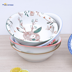 Lot de bols à <span class=keywords><strong>soupe</strong></span> en céramique de 10 pouces, motif personnalisé exquis, grands bols à <span class=keywords><strong>soupe</strong></span>, service de table pour hôtels et restaurants - Product Image 6