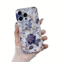 Coque de téléphone portable en TPU spatial antichoc avec impression florale en encre de luxe pour iPhone 7 8 X Xr Xs 11 12 13 14 15 16 17 Pro Max